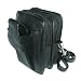 Black Leather Cell Phone Belt Bag with Shoulder Strap