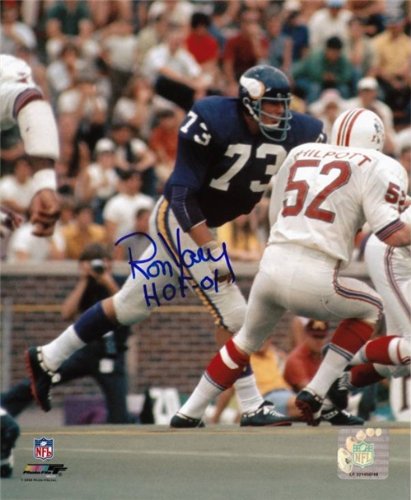 Ron Yary Autographed/Hand Signed Vikings 8x10 color Photo with HOF 01 (pose 1)