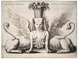 2.75 inch x 2 inch (7.5 x 5cm) Acrylic Fridge Magnet Wenceslaus Hollar - Sphinx with 2 bodies