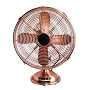 Optimus F-6122 12-Inch Antique-Design 3-Speed Table Fan with Copper Finish