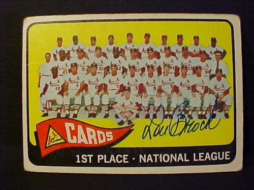 Lou Brock St. Louis Cardinals Team #57 1965 Topps Signed Autographed Baseball Card