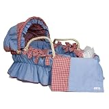 Chambray and Red Gingham Moses Basket by Wendy Anne