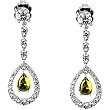 18K White Gold Peridot and Diamond Earrings