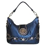 Blue Elegance Studded Gem Hobo Handbag