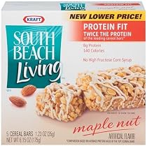 South Beach Living High Protein Cereal Bars, Maple Nut, 5-Count Bars (Pack of 4)