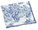 Caspari Festive Toile Set of 40 Paper Cocktail Napkins in a Gift Box, Blue