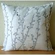 Crystal Willow - Throw Pillow Covers - Silk Pillow Cover with Embroidery & Crystals