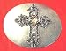Rock Star Swarovski Crystal Cross Metal Belt Buckle Multi level Metal Cross Buckle