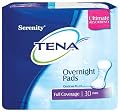 Tena Serenity Overnight Pads, Full Coverage, 30-Count Package