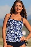 Vintage Blue Tankini Plus - Vintage Blue Matte Navy Color