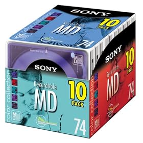 Sony 10MDW74E Color Collection Mini Discs 74 Minute (10-Pack)