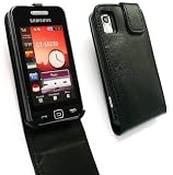 EMARTBUY SAMSUNG S5230 TOCCO LITE BLACK FLIP CASE/COVER/POUCH + SCREEN PROTECTOR