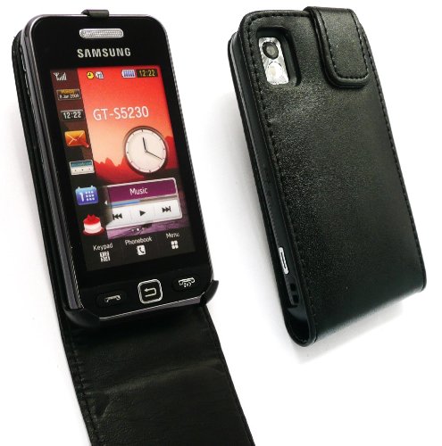 EMARTBUY SAMSUNG S5230 TOCCO LITE BLACK FLIP CASE/COVER/POUCH + SCREEN PROTECTOR