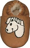 Tibet PLATEAU soft sole infant leather baby shoes with FLEECE white horse