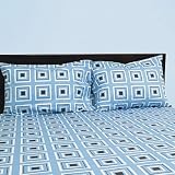 Urban Squares - Aqua/Coffee, Fitted Sheet, Cal King