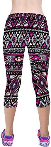 Women's Print Active Workout Capri Leggings Tights Yoga Pants(Print1,S)