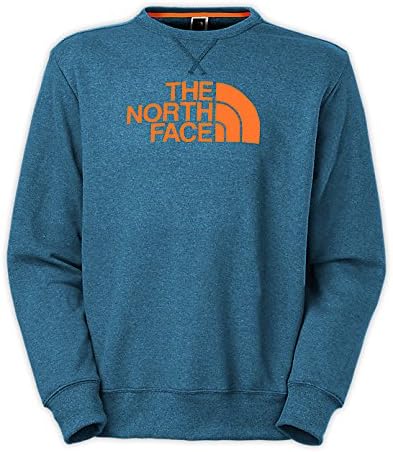 The North Face Men's Half Dome Fleece Crew Neck Tee Snorkel Blue Heather/Burnished Orange Large
