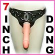 7" Strap on Thick Cock N Balls Dildo
