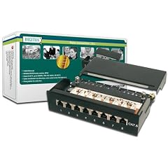 DIGITUS Patch Panel Desktop 8Port Cat6 geschirmt schwarz RAL9005 Kabelinstallation mit LSA Leisten farbcodiert nach EIA/TIA 568A+B