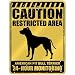 New  Caution : Restricted Area . American Pit Bull Terrier Monitoring  Parking Sign Dog