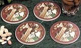 4 Pc. Vintage Sandstone Coaster Set