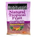 Robitussin Throat Drops, Cough Suppressant/Menthol, Natural Tropical Fruit Flavor 18 drops