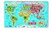 Janod 5490 - Magnet-Puzzle Weltkarte Deutsch 92 Teile