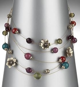 Multi-Strand Assorted Daisy Bead Necklace
