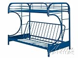 Twin Full Size Futon Metal Bunk Bed Blue Finish