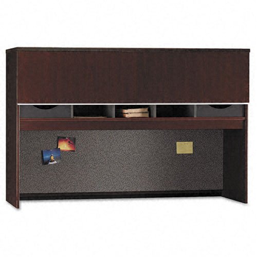 Bush Furniture Milano Harvest Cherry 66 Inch Credenza Hutch