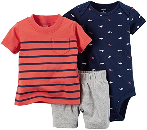 Carter's_1 Boy Diaper Cover Set Red Navy Stripe, 24 Months