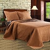 Kingston Twin Size 3-Piece Bedspread Set - Latte