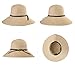 Womens Floppy Summer Sun Beach Straw Fedoras Panama Hats Packable Foldable Wide Brim Beige