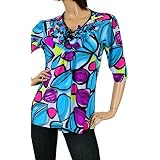 Plus Size Blue Color Waves Top