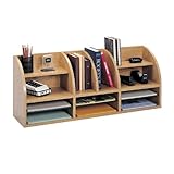 Safco Products 38-Inch W Radius Front Desk Top Organizer, Medium Oak (9411MO)