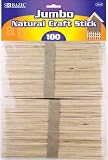 BAZIC Jumbo Natural Craft Stick, Wood, 100 Per Pack