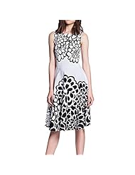 A-line Spring Sleeveless Empire   Waistline Knee Length Applique Lace General Print  Dress