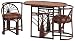 Hansen Rattan 1299/ Frühstücksset dunkelbraun gebeizt / ohne Polster / B 111 T 56 H 75 cm