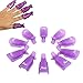 Sannysis 10PC Nail Art Soak Off Cap Clip UV Gel Polish Remover Wrap Tool Plastic (Purple)