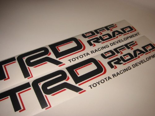 Toyota TRD OFF ROAD Decal Sticker OEM Replica, Black w/ Red Shadows