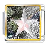 Glowing Star Ornament Christmas Italian Charms Bracelet Link