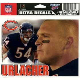 Chicago Bears - B Urlacher Collage Cling-On Decal NFL Pro Football