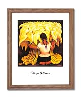 Diego Rivera Braids Lady Flower Contemporary Home Decor Wall Picture Oak Framed Art Print