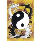 Yin Yang Dragons Fabric Poster Flag