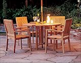 5 PC Teak Garden Patio - 48 Butterfly Table, 4 Stacking Chairs