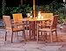Outdoor Living : 5 PC Teak Garden Patio - 48" Butterfly Table, 4 Stacking Chairs - FREE SHIPPING