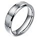 TIGRADE 6mm Unisex Flat Polished Brushed Finish Tungsten Metal Band Ring Comfort Fit