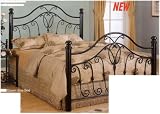 Black metal finish queen bed
