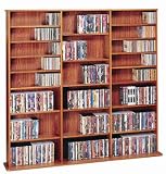 CD, DVD, Video Solid Oak Veneer Storage Rack 1500 - Light Cherry Finish