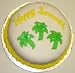 Gourmet Food : Carrot Decorated Cake Single Layer 8" RoundTopped with Apple Palm Tree Gummies